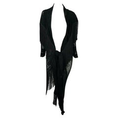 S/S 1997 John Galliano Runway Sheer Black Fringe Lace Flamenco Shawl