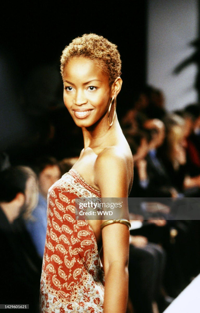 S/S 1997 Ralph Lauren Runway Stretch Silk Cutout Tie Strapless