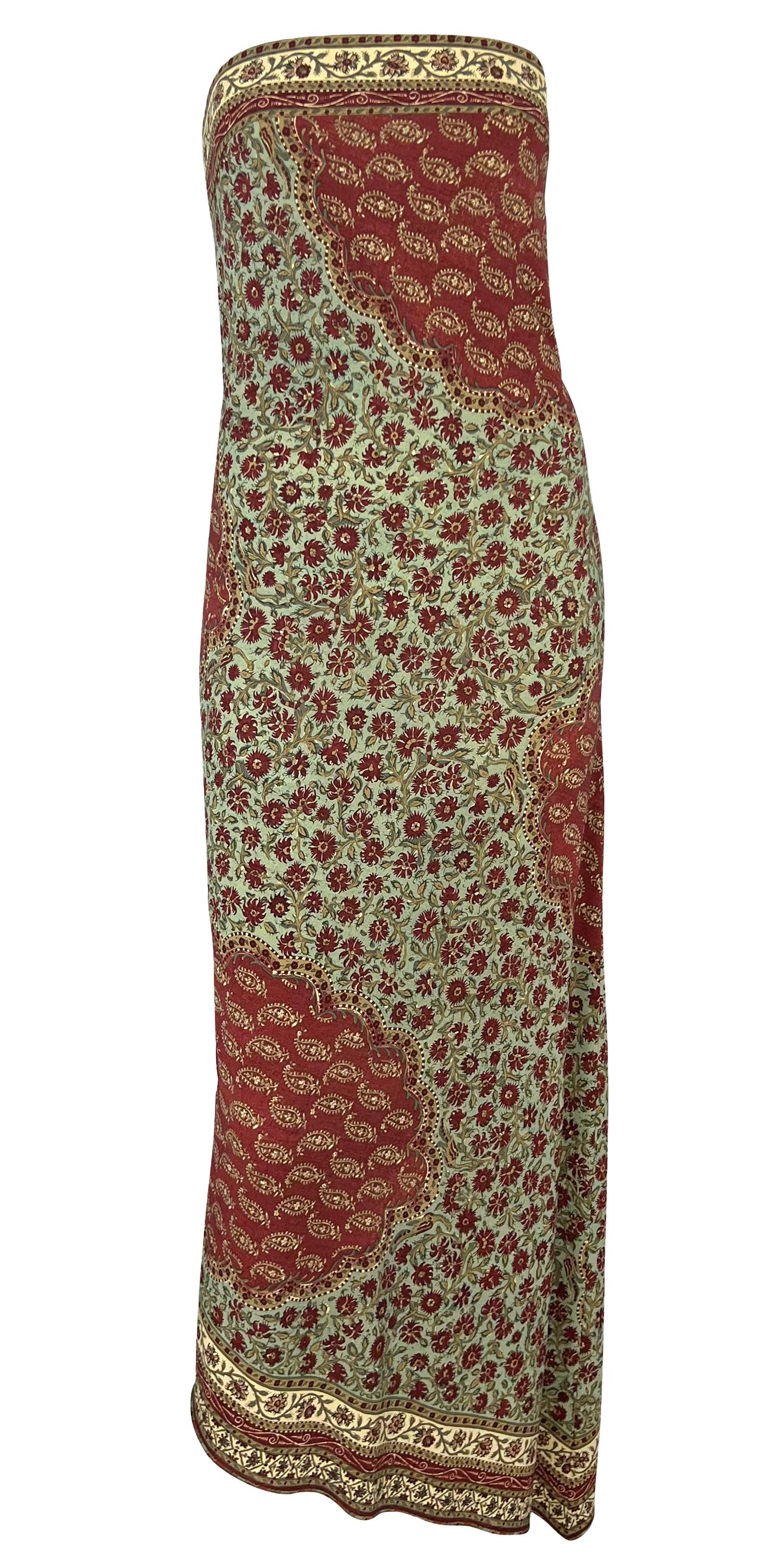 F/S 1997 Ralph Lauren Laufsteg Trägerloses Kleid aus Stretch-Seiden mit Ausschnitt und Krawatte im Angebot 5