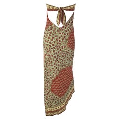 Used S/S 1997 Ralph Lauren Runway Stretch Silk Cutout Tie Strapless Dress