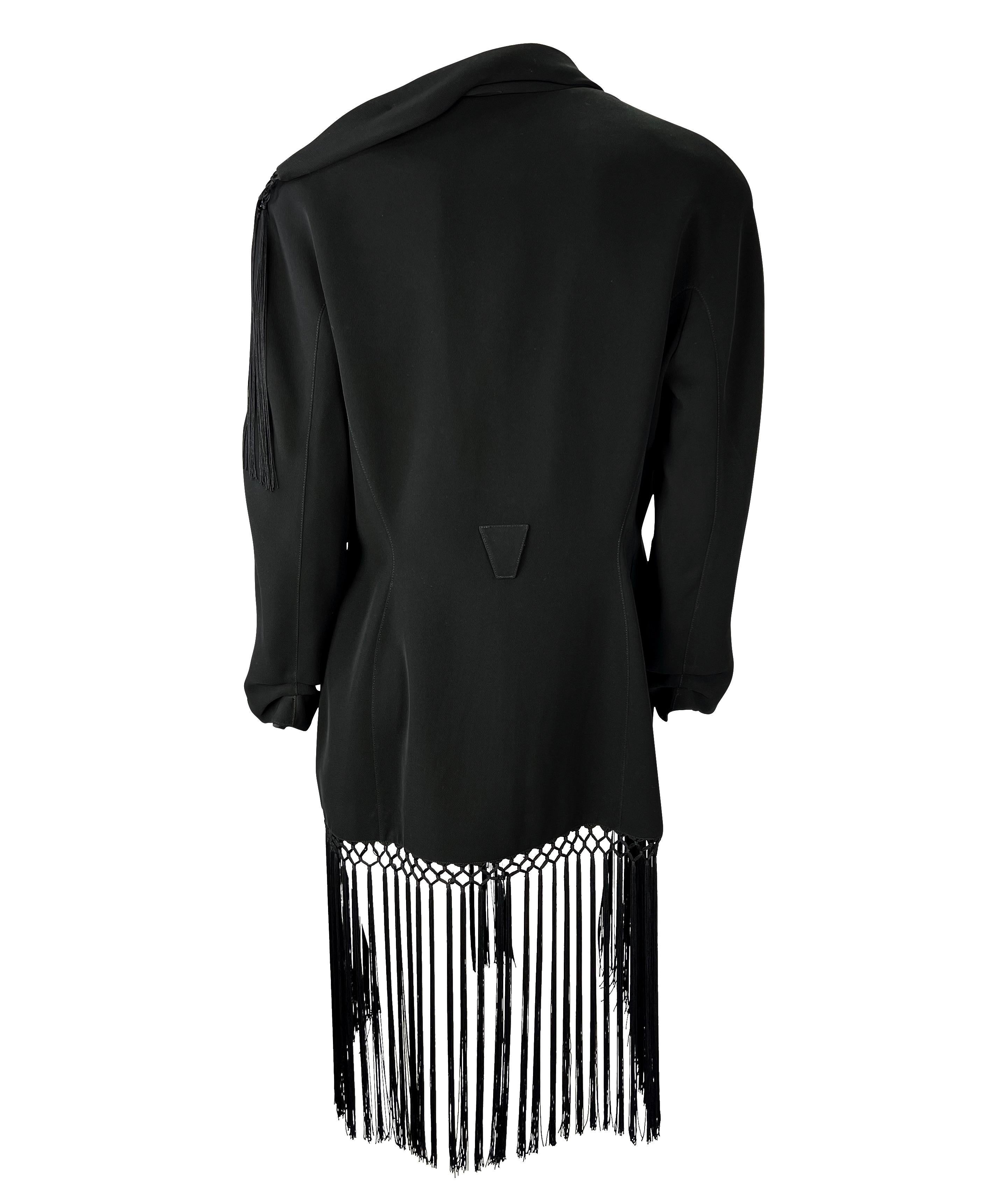 S/S 1997 Thierry Mugler Couture 'Les Insectes' Black Fringe Tassel Blazer  For Sale 4