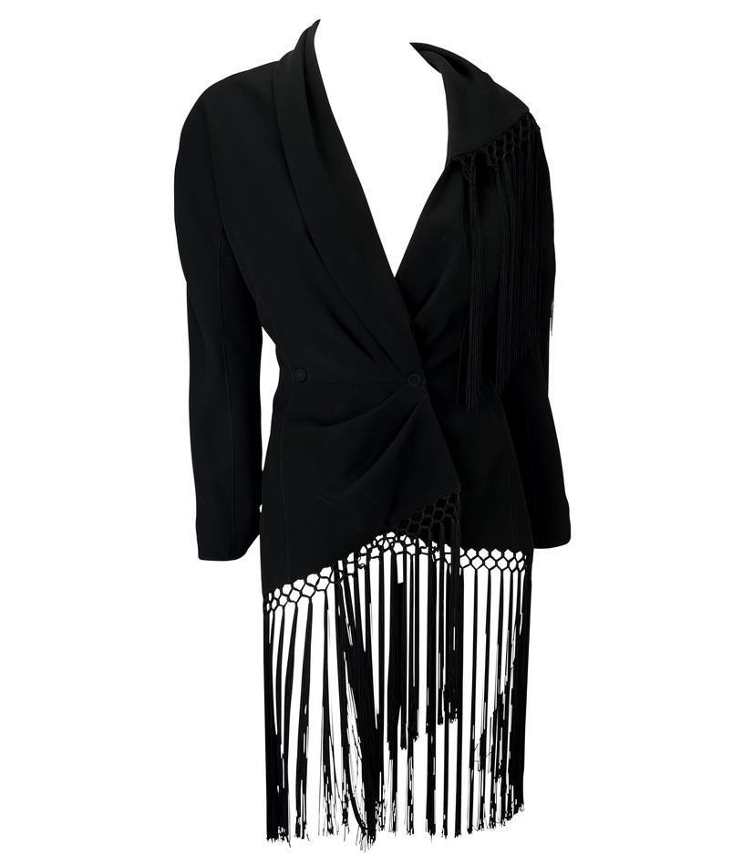 Women's S/S 1997 Thierry Mugler Couture 'Les Insectes' Black Fringe Tassel Blazer  For Sale