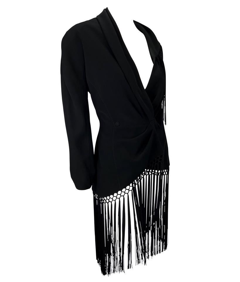 S/S 1997 Thierry Mugler Couture 'Les Insectes' Black Fringe Tassel Blazer  For Sale 2