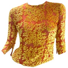 S/S 1997 Vintage Gianni Versace Couture Floral Devore Velvet Shirt