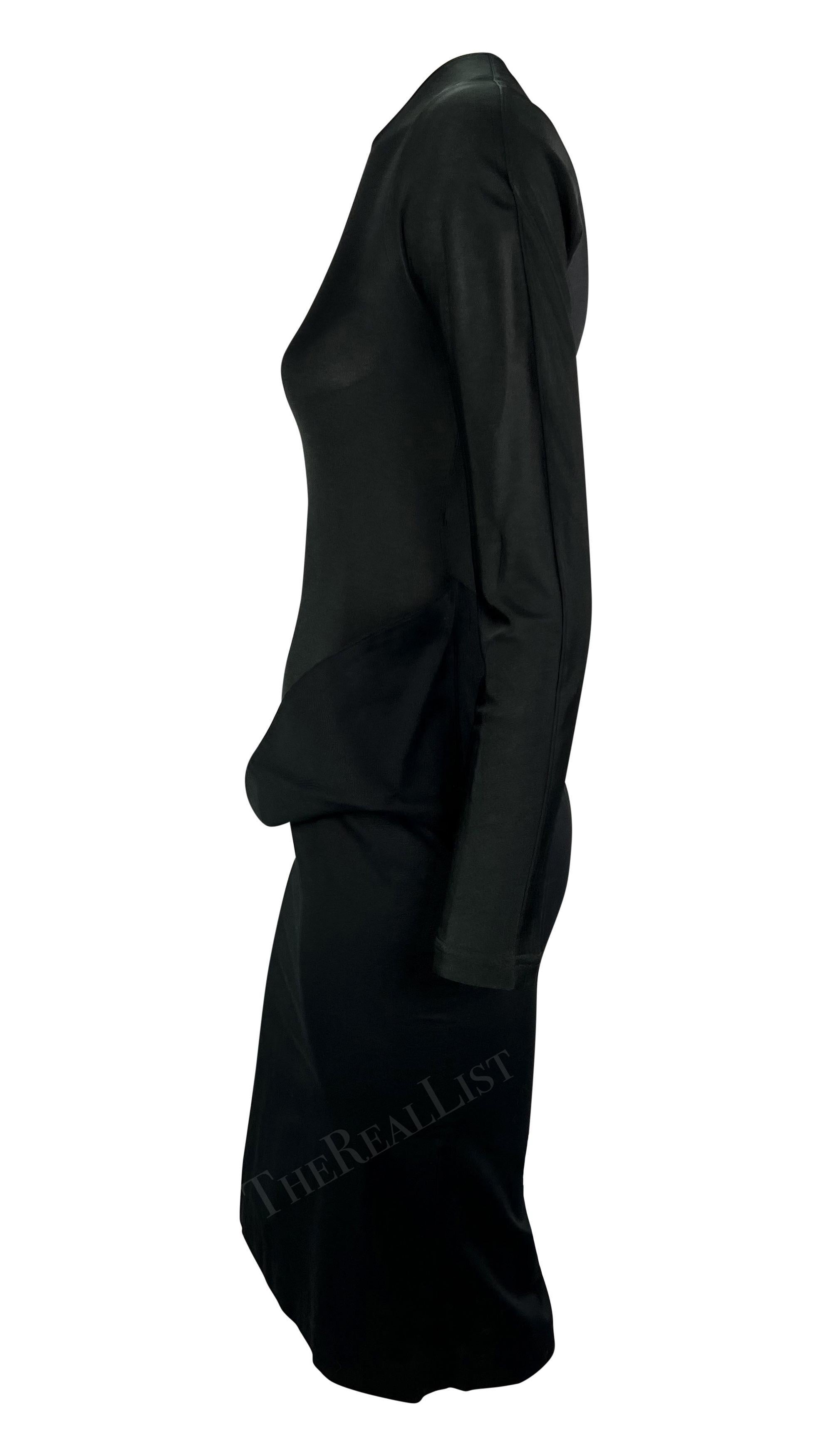 F/S 1998 Alexander McQueen 'Golden Shower' Schwarzes langärmeliges Eulenkleid mit langen Ärmeln im Angebot 1