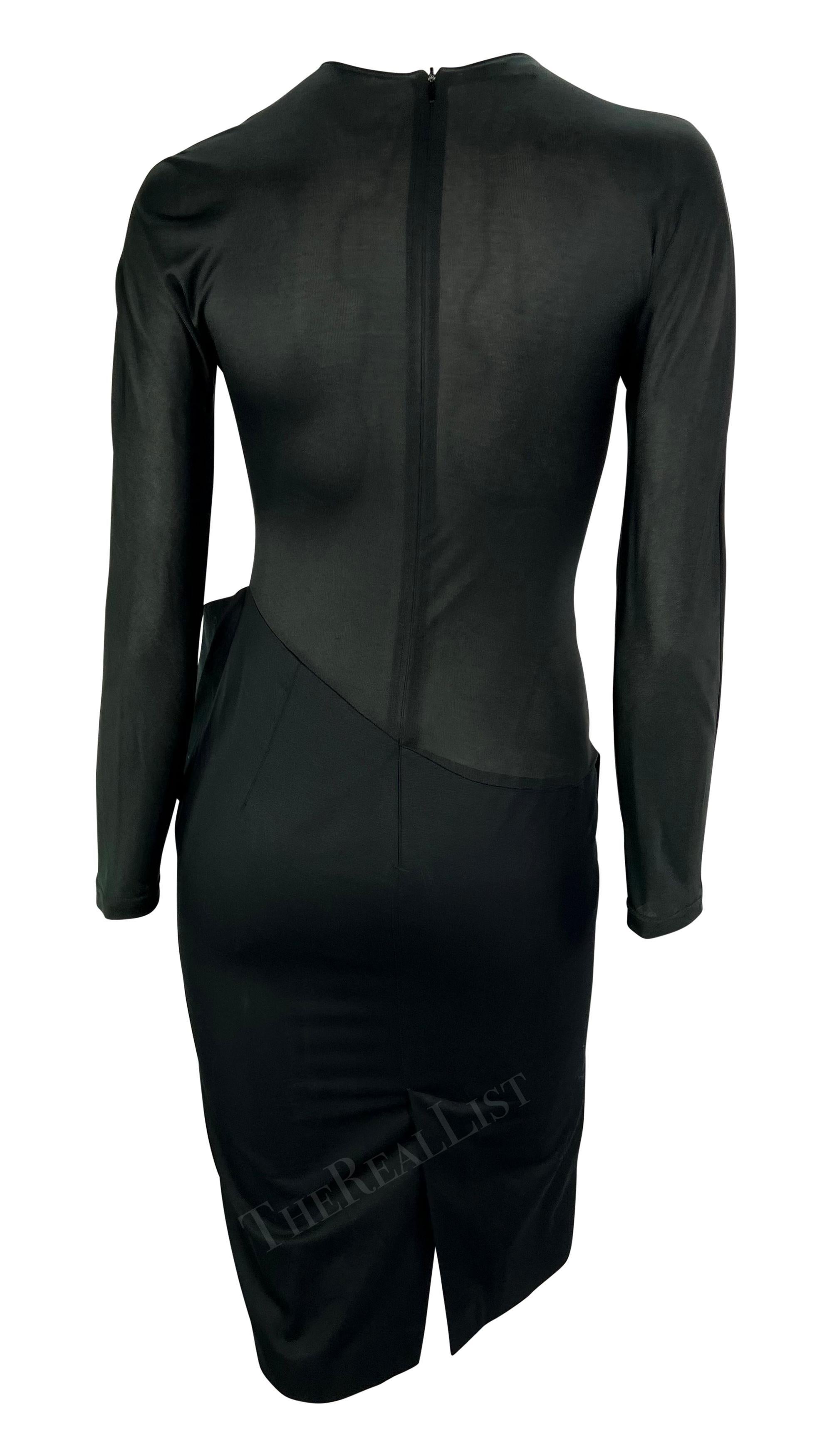 F/S 1998 Alexander McQueen 'Golden Shower' Schwarzes langärmeliges Eulenkleid mit langen Ärmeln im Angebot 3