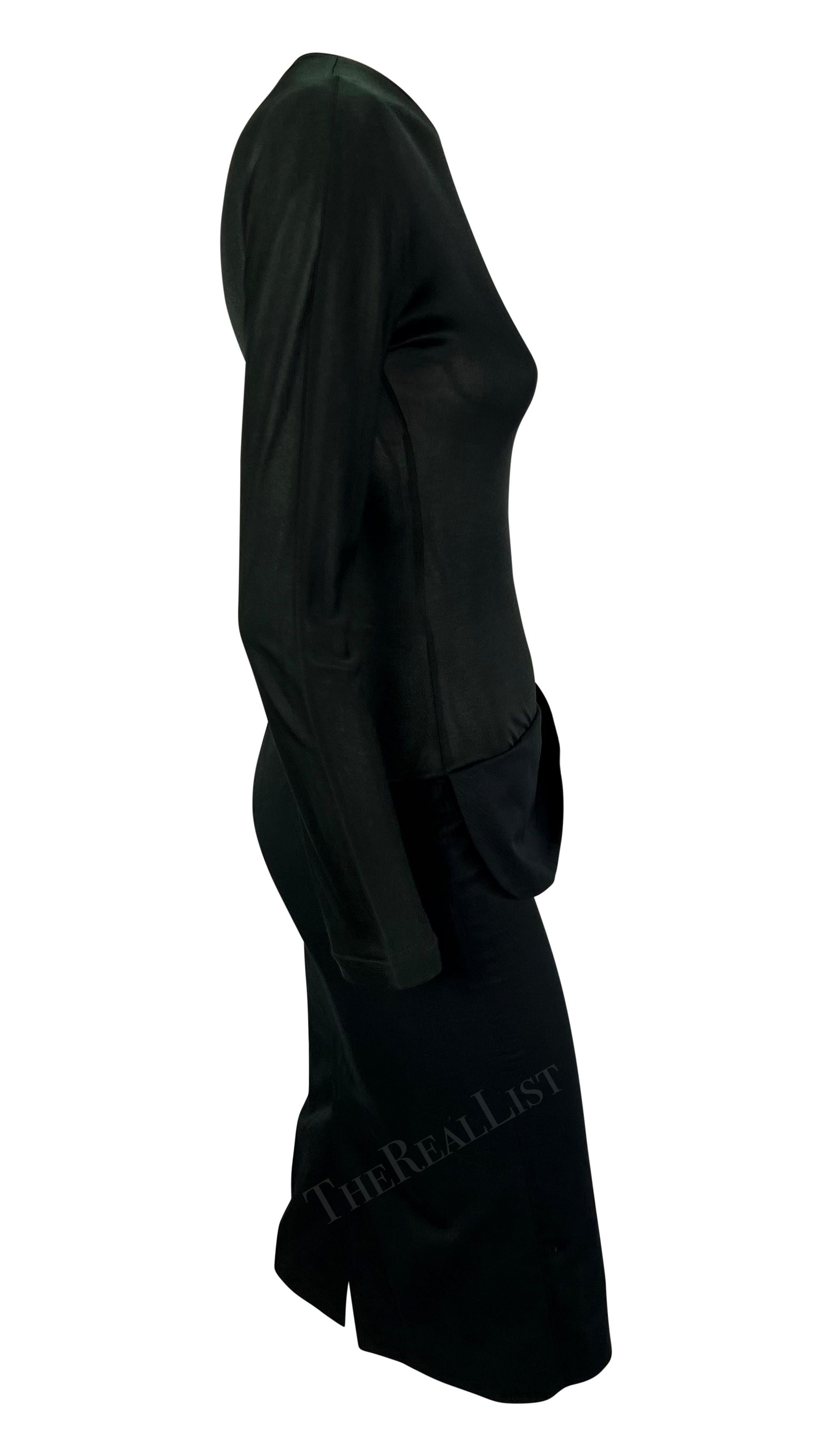 S/S 1998 Alexander McQueen 'Golden Shower' Black Long Sleeve Cowl Dress For Sale 2