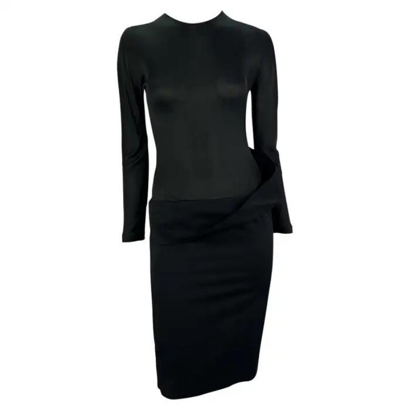 Alexander McQueen « Golden Shower », robe à manches longues noire, P/E 1998