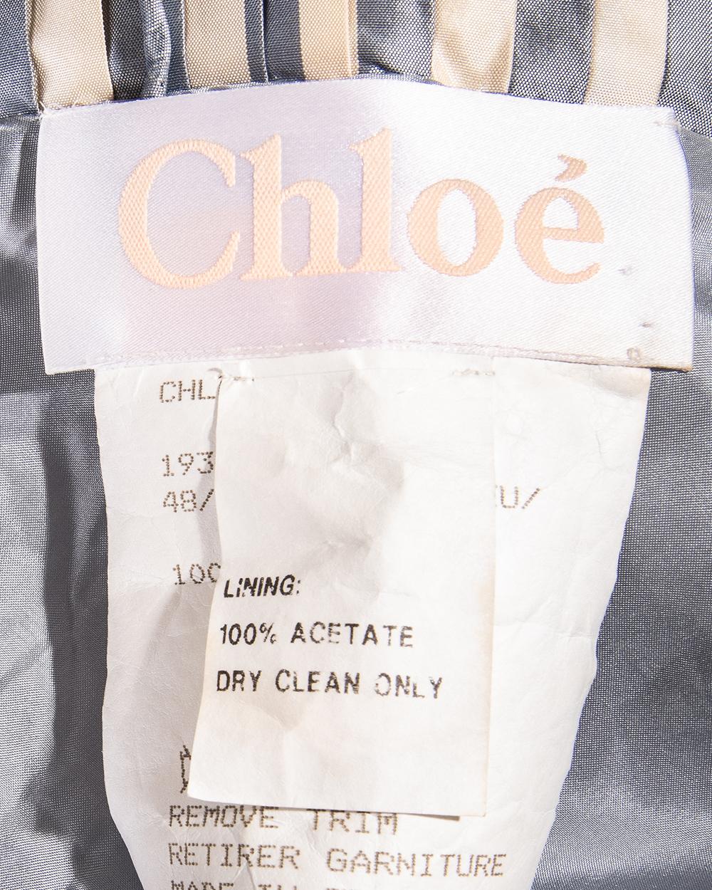 S/S 1998 Chloé by Stella McCartney Striped Silk Taffeta Corset Gown 3