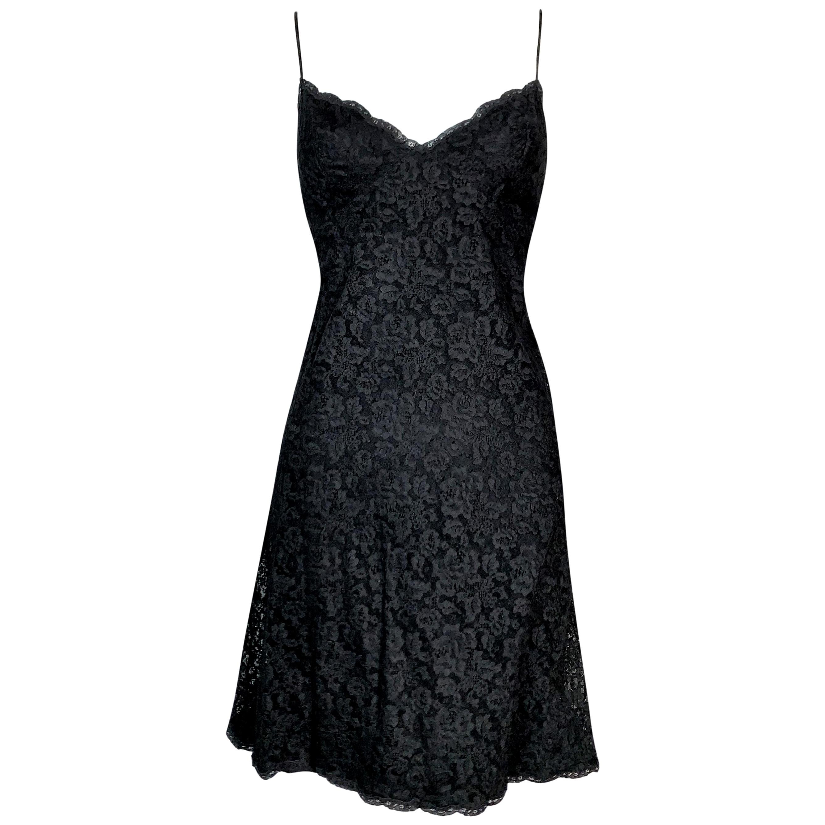 CHRISTIAN DIOR Dress in Black Lace and Purple Lining Size S at 1stDibs ...