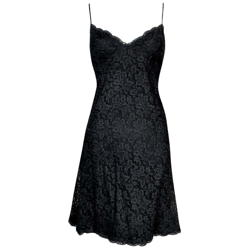 S/S 1998 Christian Dior by John Galliano Black Lace Mini Dress For Sale ...