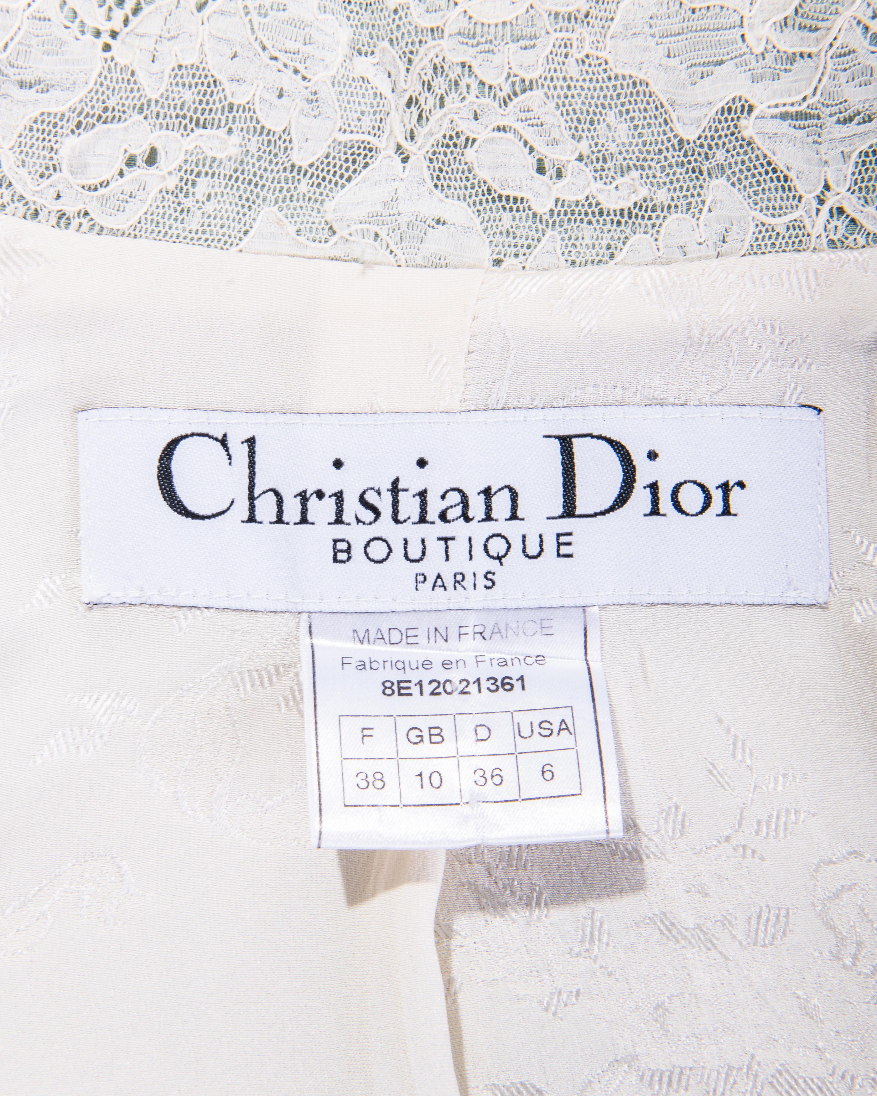S/S 1998 Christian Dior by John Galliano Green Floral Pattern Jacket 4