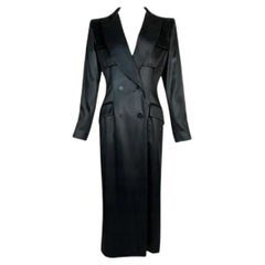 S/S 1998 Christian Dior John Galliano Black Coated Tuxedo Coat Maxi Dress
