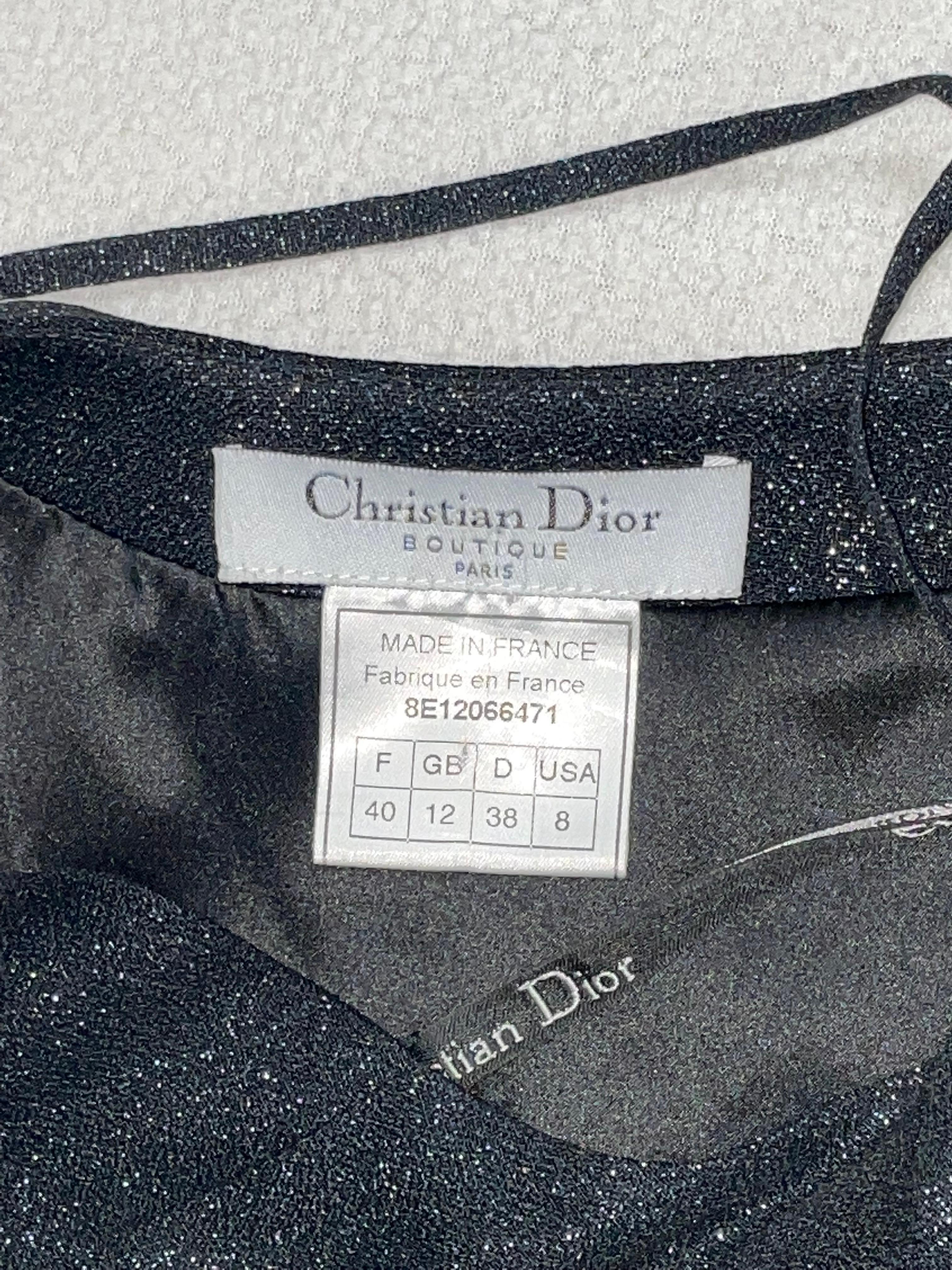 S/S 1998 Christian Dior John Galliano Black Glitter Mermaid Maxi Dress ...