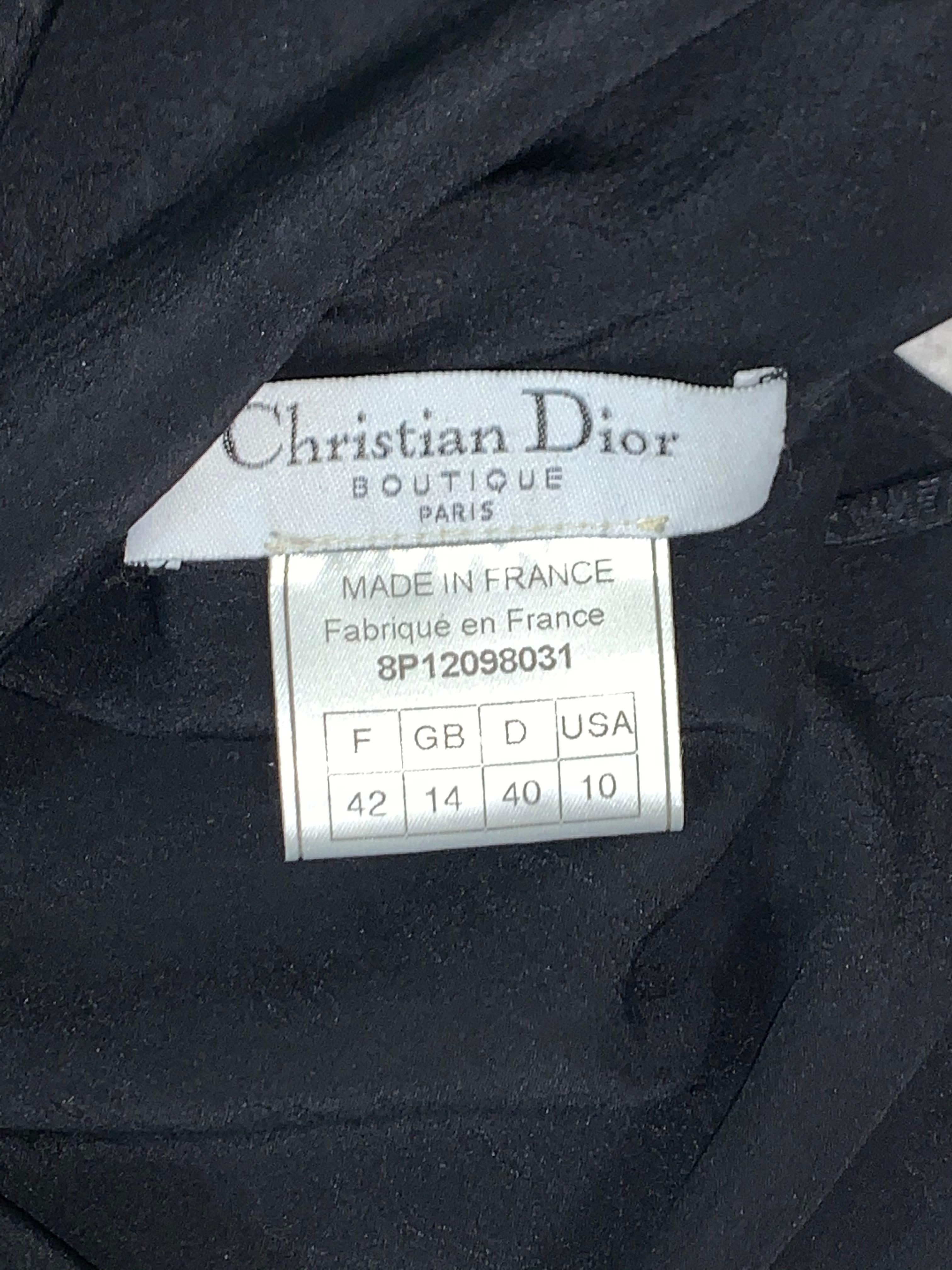 S/S 1998 Christian Dior John Galliano Runway Black Silk Extra Long Slip Dress In Excellent Condition In Yukon, OK