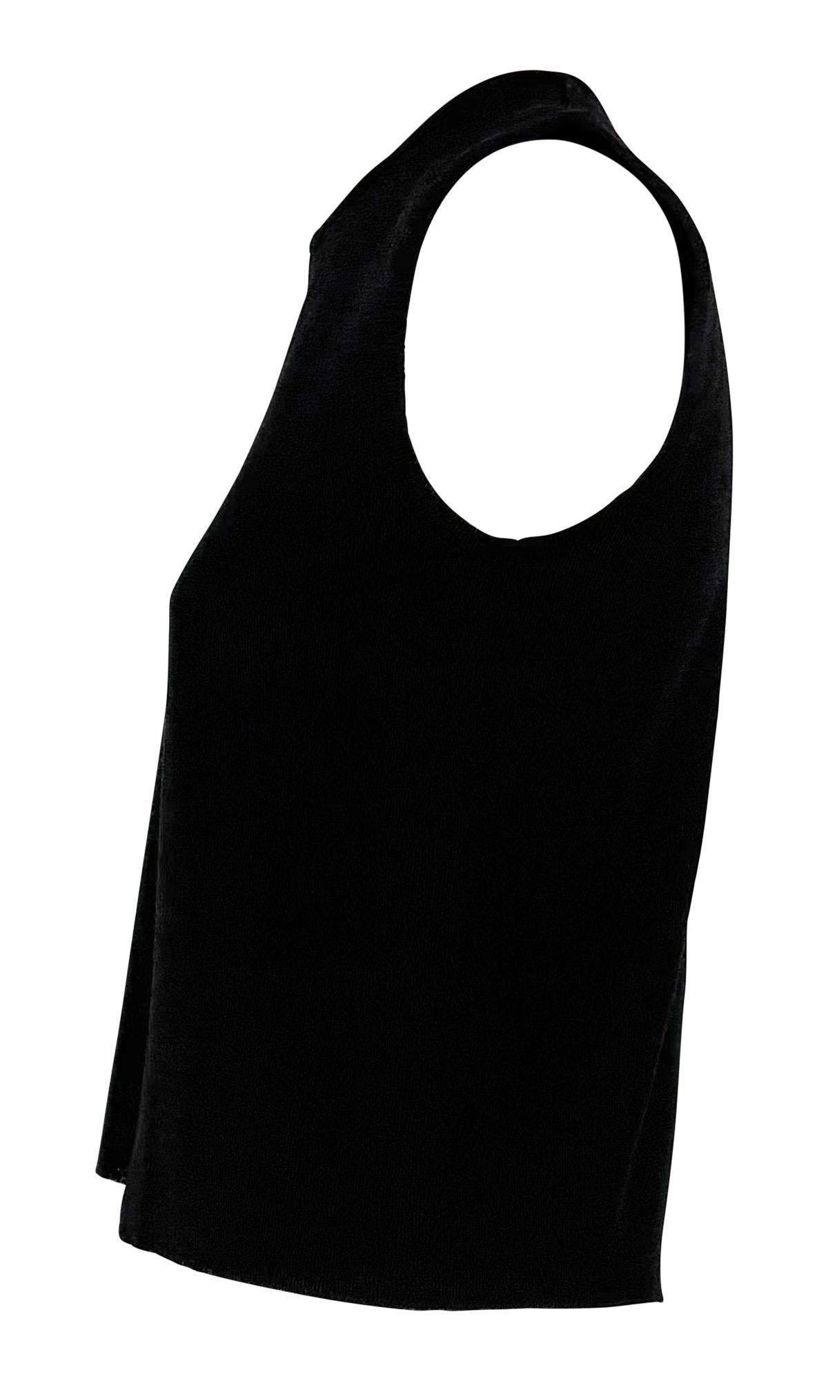 Women's S/S 1998 Dolce & Gabbana Black Knit Sacred Heart Charm Pin Sleeveless Top