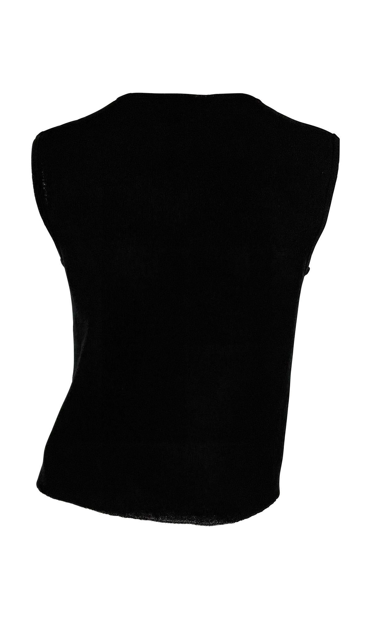 S/S 1998 Dolce & Gabbana Black Knit Sacred Heart Charm Pin Sleeveless Top 1