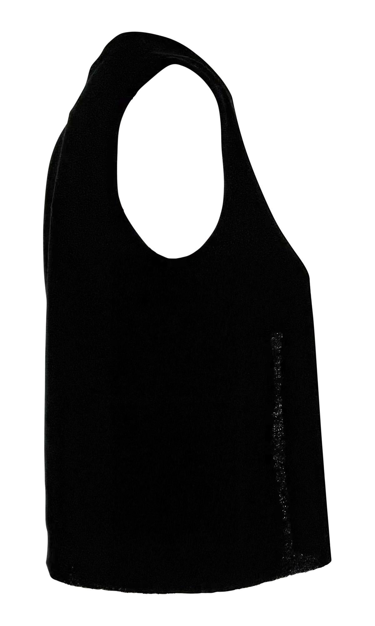 S/S 1998 Dolce & Gabbana Black Knit Sacred Heart Charm Pin Sleeveless Top 2