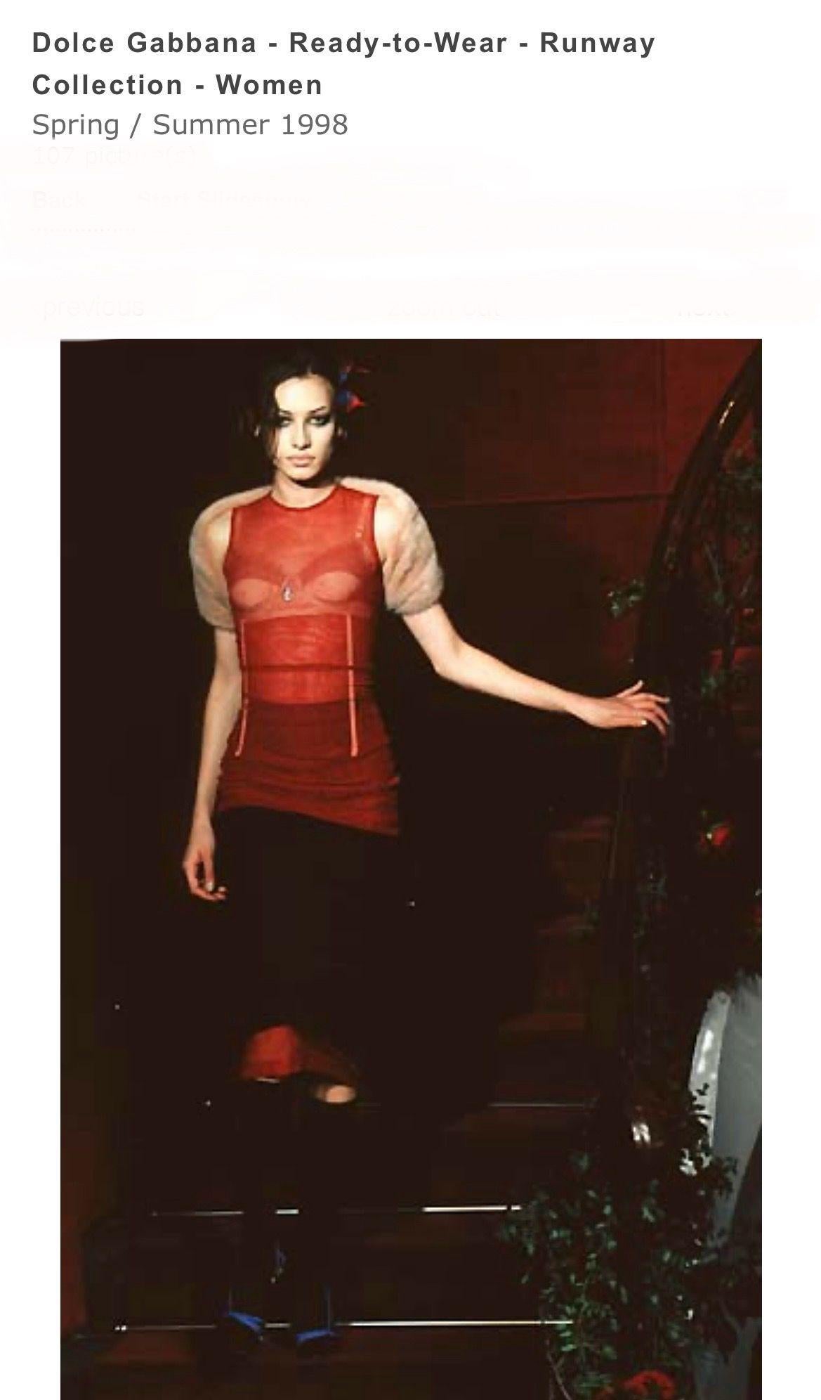 S/S 1998 Dolce & Gabbana Falda lápiz larga a rayas negra con capa inferior de malla en venta 11