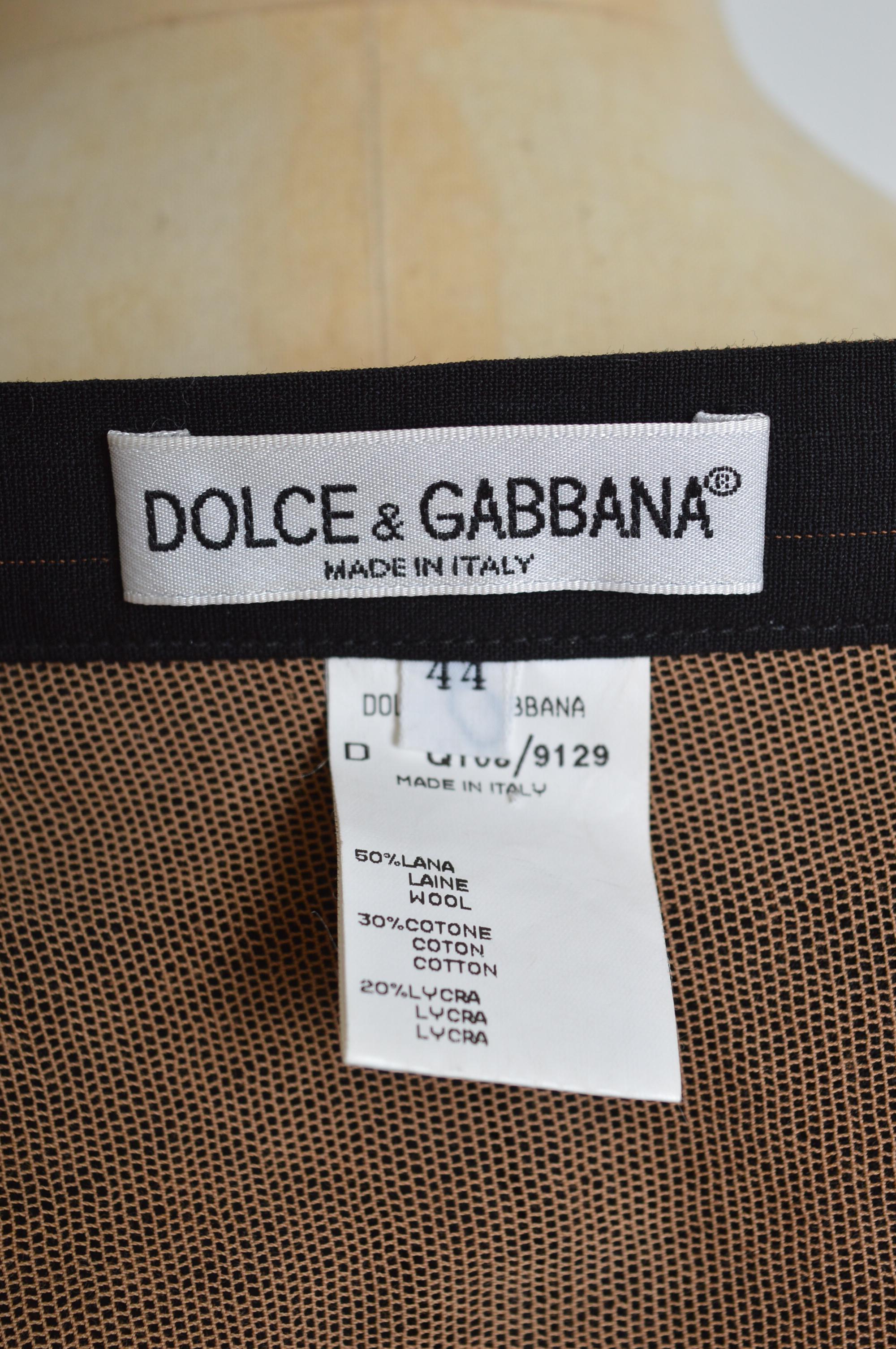 S/S 1998 Dolce & Gabbana Falda lápiz larga a rayas negra con capa inferior de malla en venta 2