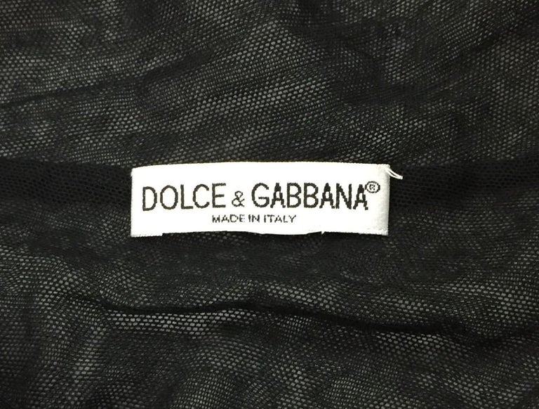 S/S 1998 Dolce and Gabbana Madonna Sheer Black Mesh Long Dress at ...