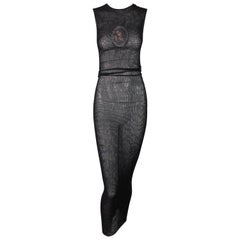 S/S 1998 Dolce 
Gabbana Madonna Sheer Black Mesh Long Dress
