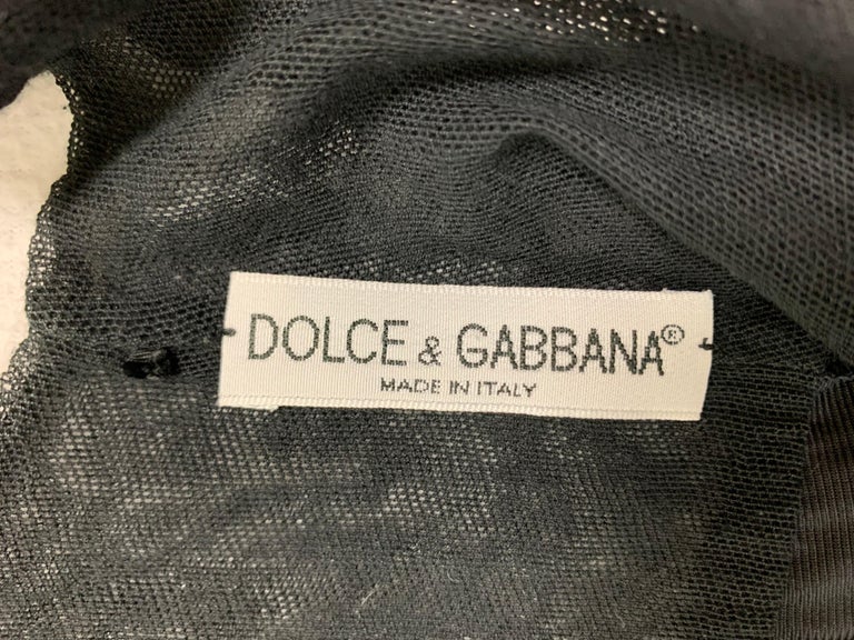 S/S 1998 Dolce and Gabbana Sheer Black Mesh Lace Mini Dress at 1stDibs