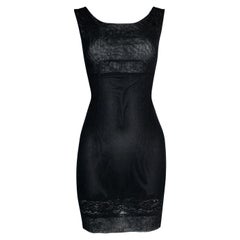 S/S 1998 Dolce & Gabbana Sheer Black Mesh Lace Mini Dress