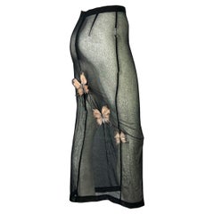 Vintage S/S 1998 Dolce & Gabbana Stromboli Sheer Butterfly Appliqué Maxi Skirt