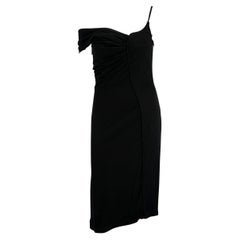 S/S 1998 Gianni Versace by Donatella Asymmetric Black Corseted Dress
