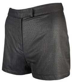S/S 1998 Gianni Versace by Donatella Grey Metallic Mini Short Shorts Hot 38IT