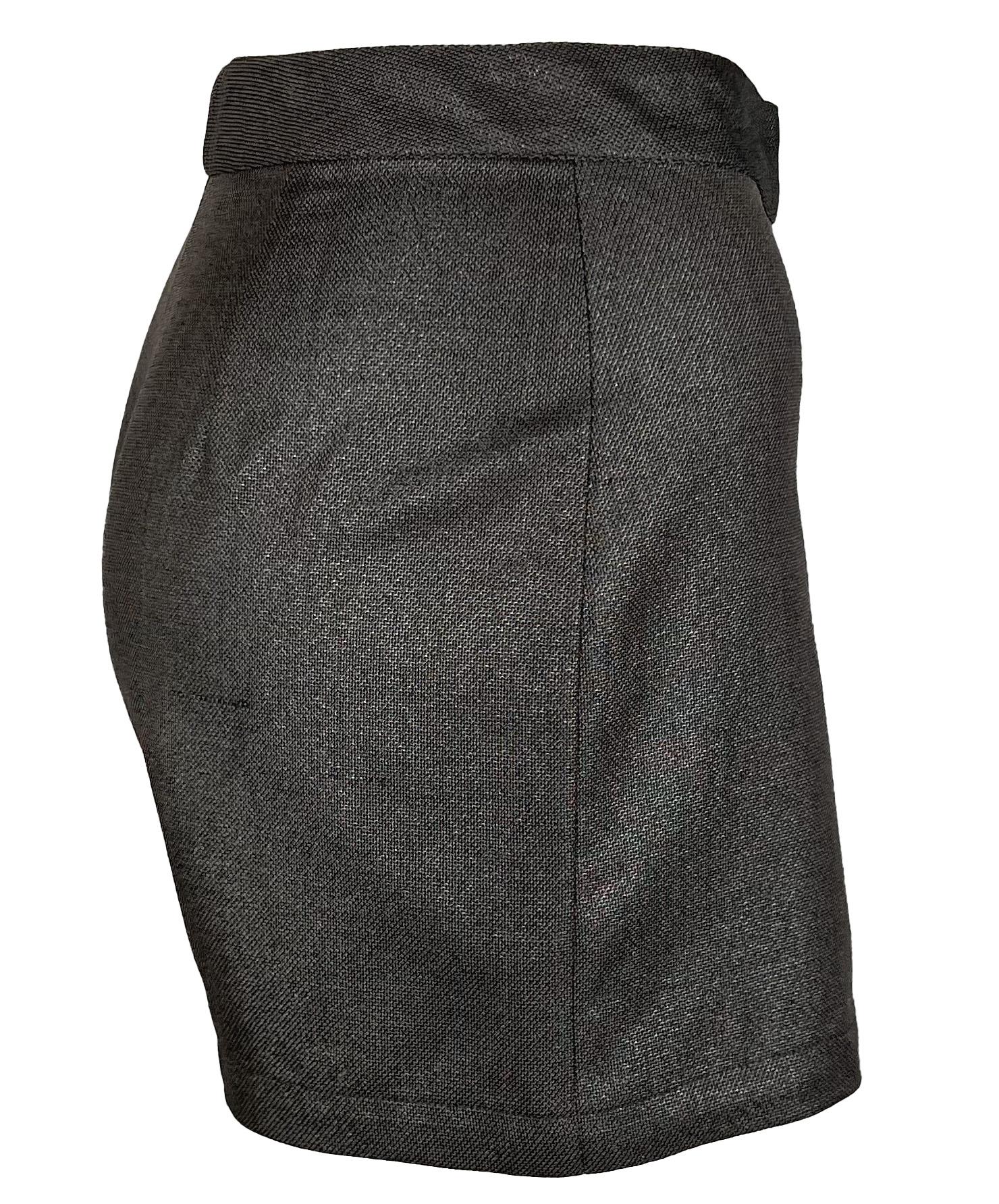 S/S 1998 Gianni Versace by Donatella Grey Metallic Mini Short Shorts Hot Pants For Sale 1