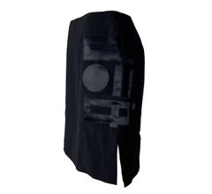 S/S 1998 Gianni Versace by Donatella Japanese Satin Appliqué Black Skirt