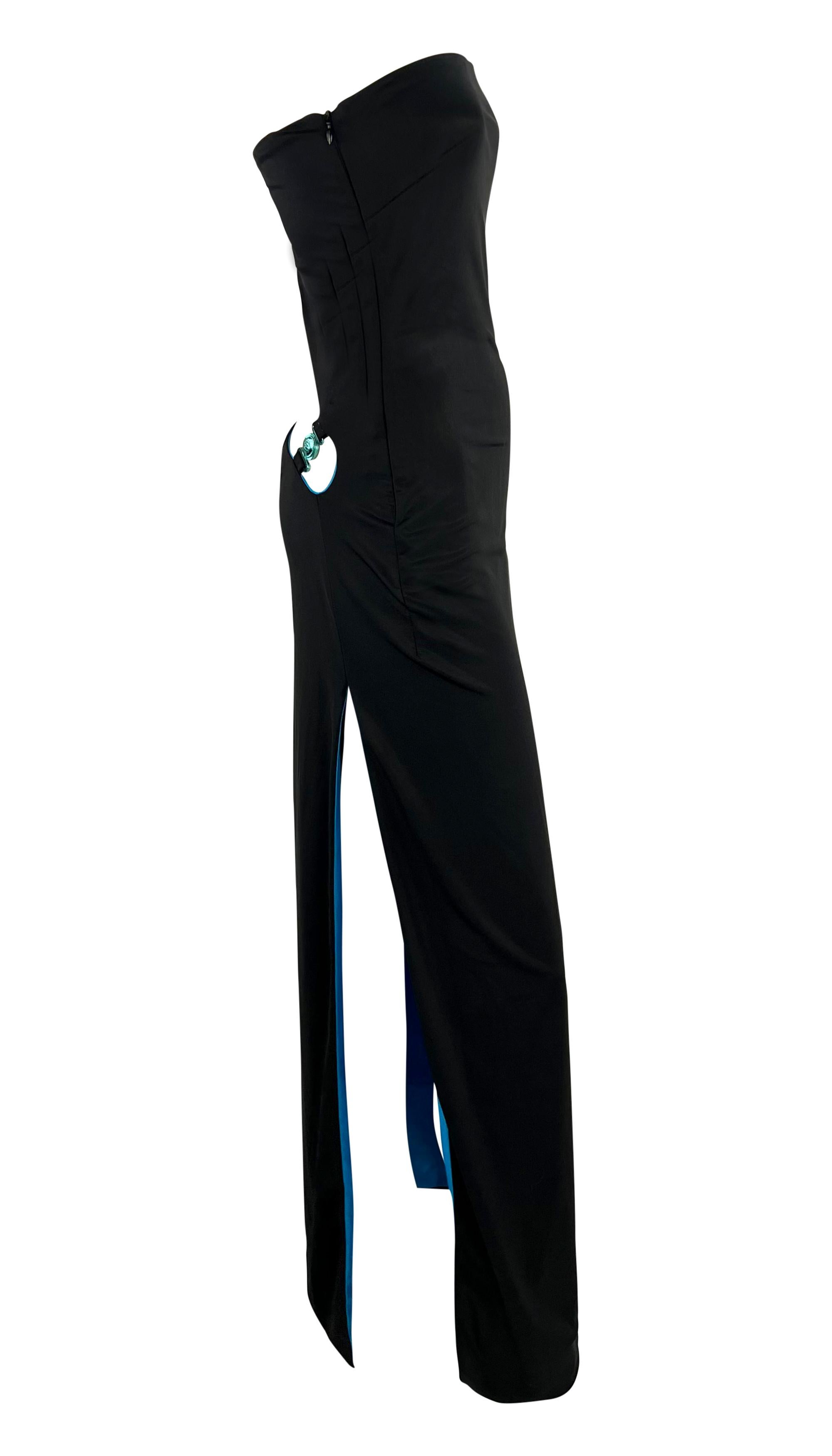 P/E 1998 Gianni Versace by Donatella Versace Wet Look Backless Stretch Runway Dress in vendita 9