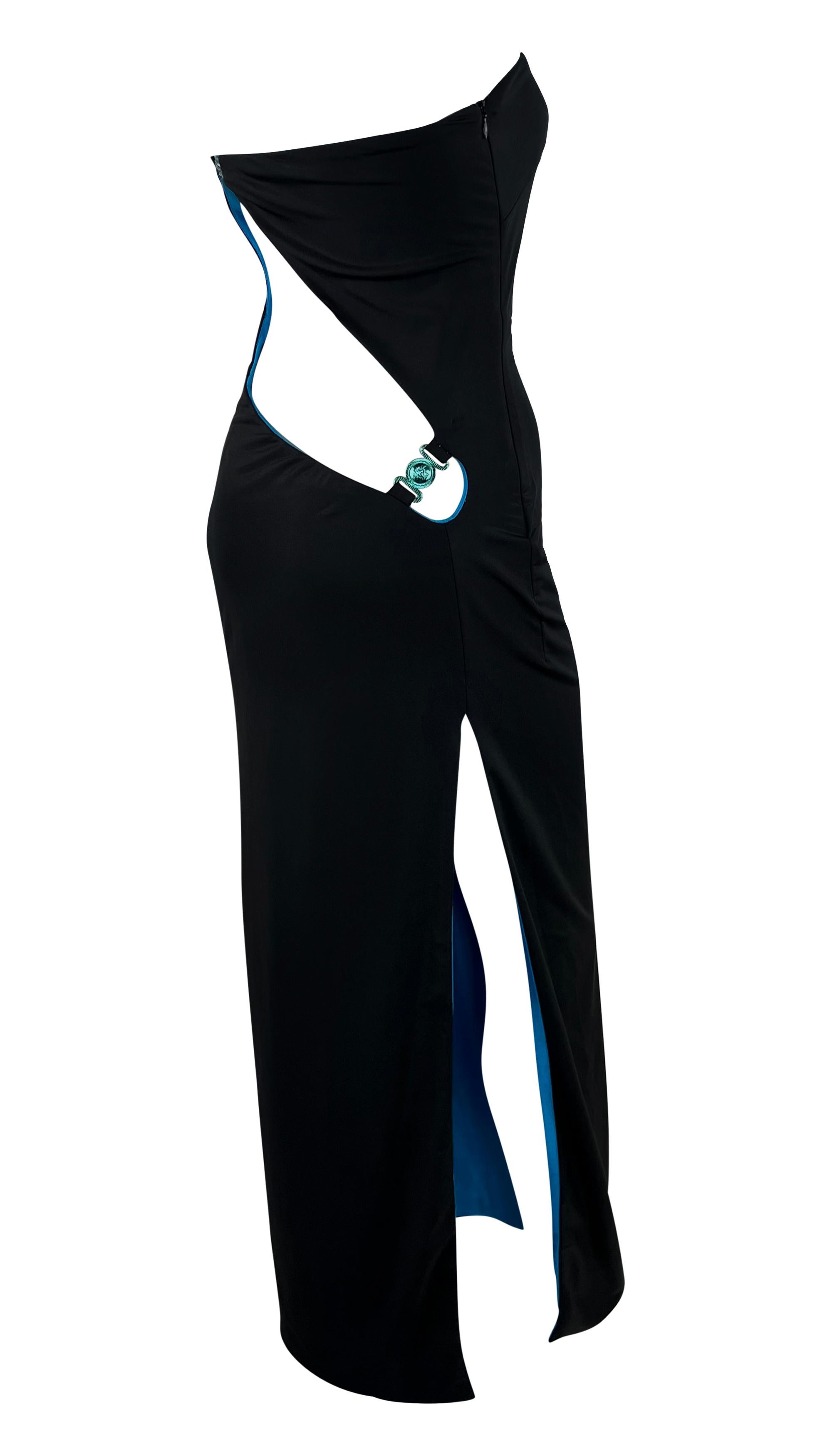 P/E 1998 Gianni Versace by Donatella Versace Wet Look Backless Stretch Runway Dress in vendita 10