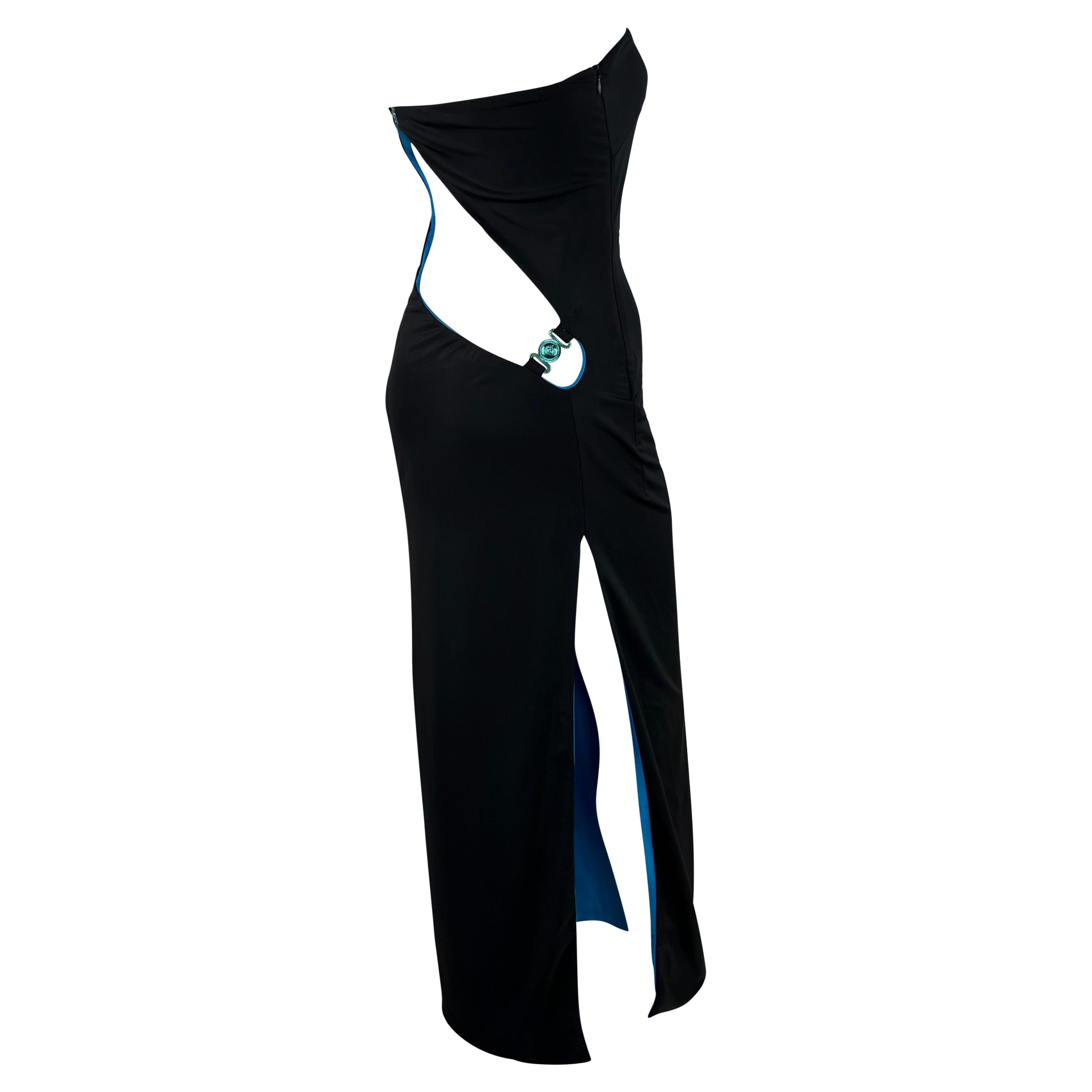 P/E 1998 Gianni Versace by Donatella Versace Wet Look Backless Stretch Runway Dress in vendita