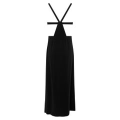 S/S 1998 Giorgio Armani Ad Campaign Black Silk Backless Strap Evening Gown IT42
