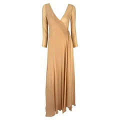S/S 1998 - Gucci by Tom Ford - Robe portefeuille beige transparente pour échantillons de sol