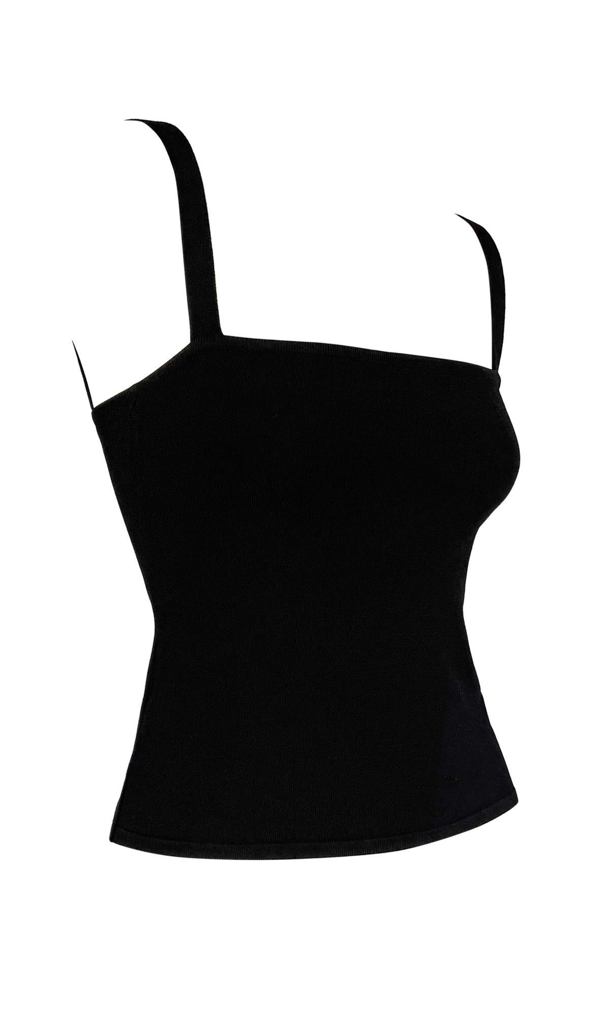 Women's S/S 1998 Gucci by Tom Ford Black Bodycon Stretch Strap Tank Top For Sale