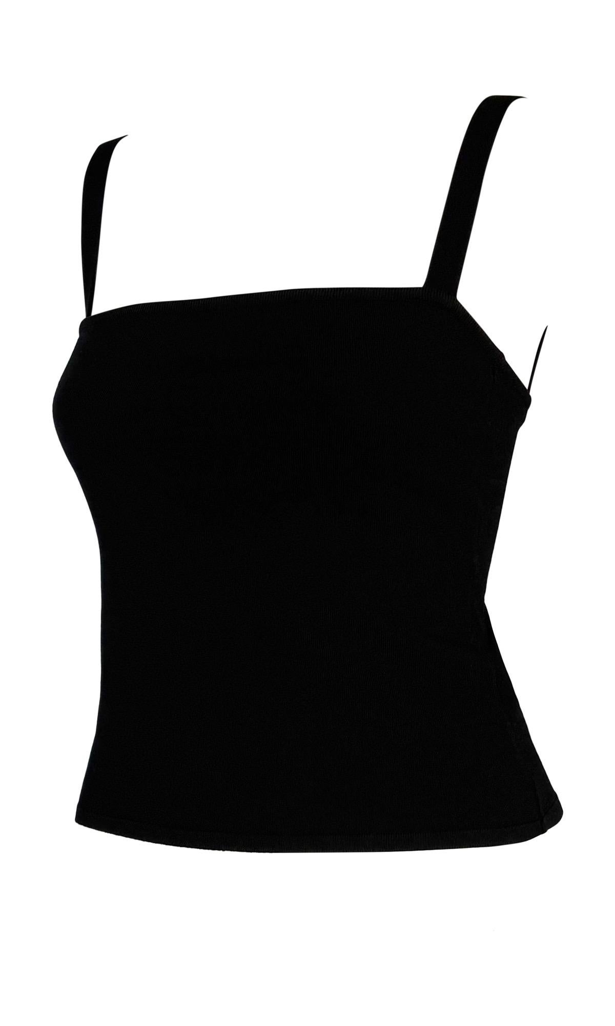 S/S 1998 Gucci by Tom Ford Black Bodycon Stretch Strap Tank Top For Sale 2