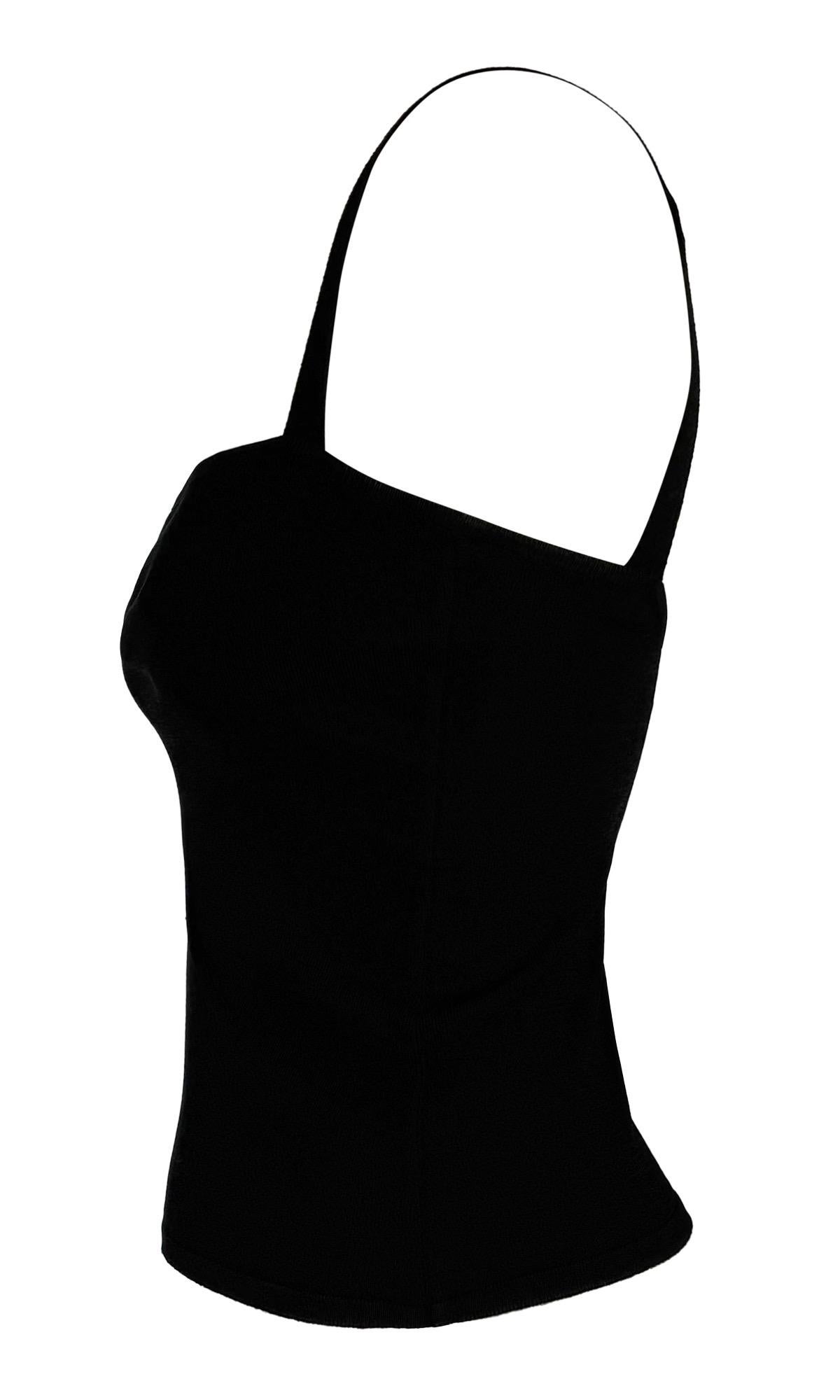 S/S 1998 Gucci by Tom Ford Black Bodycon Stretch Strap Tank Top For Sale 3