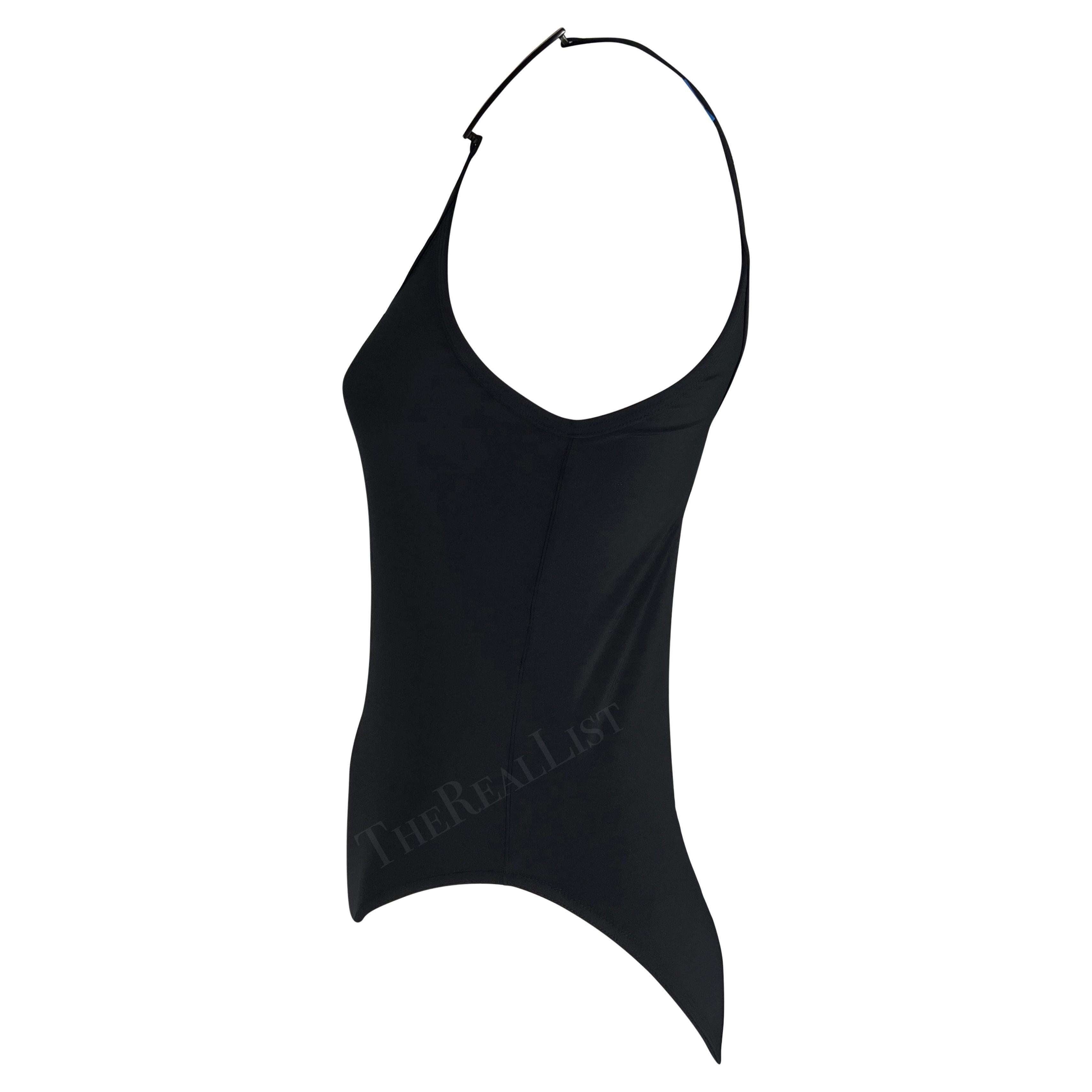 Nero P/E 1998 Gucci by Tom Ford Costume da bagno intero con logo con fibbia nera Body in vendita