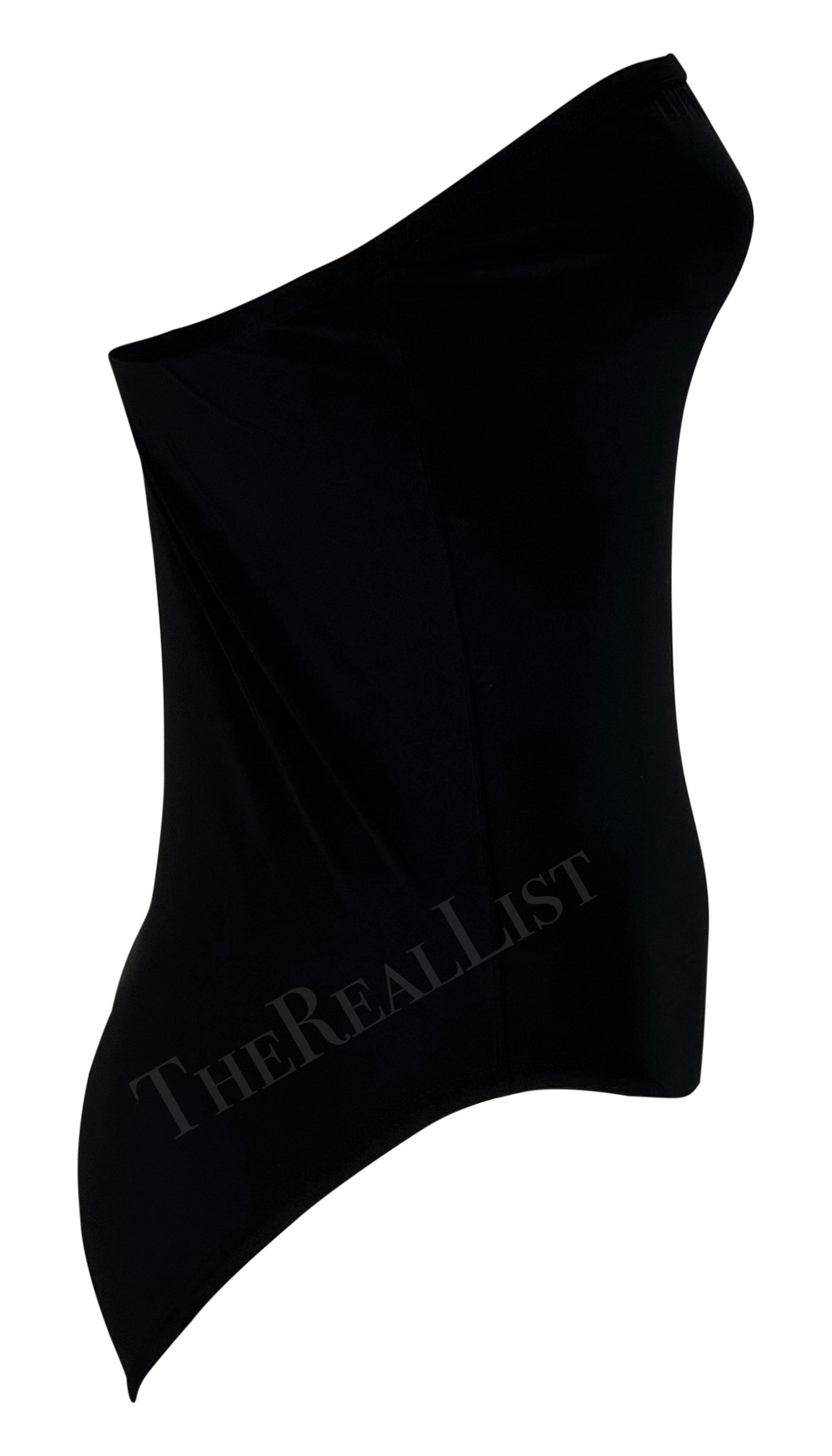 Donna P/E 1998 Gucci by Tom Ford Costume da bagno intero con logo con fibbia nera Body in vendita