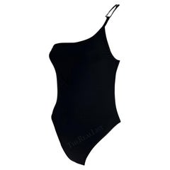 S/S 1998 Gucci by Tom Ford Black 'G' Buckle Logo One Piece Swimsuit Bodysuit