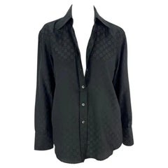 S/S 1998 Gucci by Tom Ford Noir Monogramme 'GG' Chemise à col boutonné