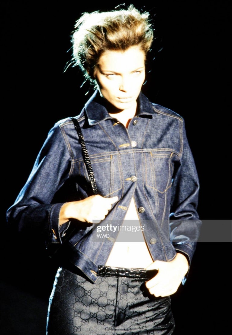 S/S 1998 Gucci by Tom Ford Black 'GG' Monogram Runway Skirt 38IT