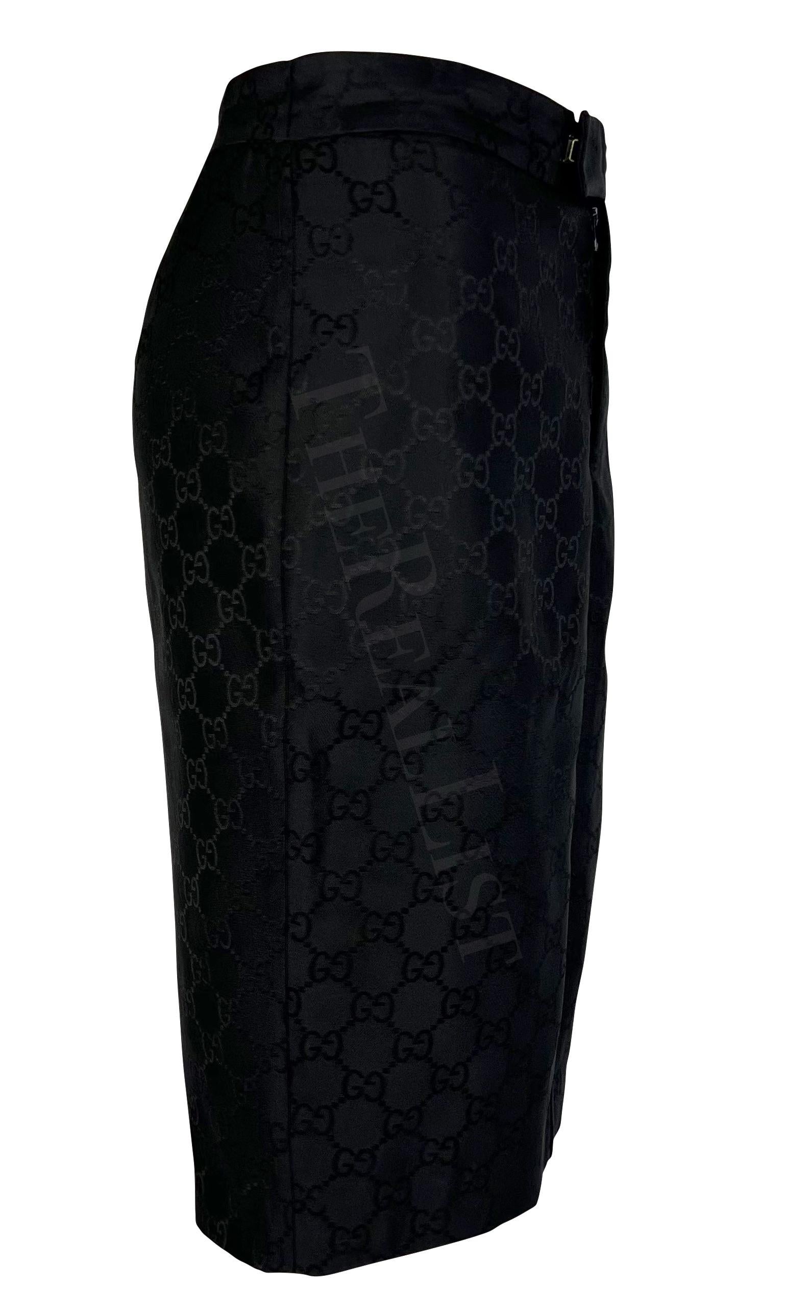 S/S 1998 Gucci by Tom Ford Black 'GG' Monogram Runway Skirt For Sale 2