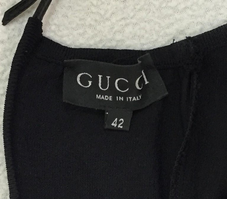 S/S 1998 Gucci by Tom Ford Black Knit Bodycon Backless Buckle Strap Dress In Excellent Condition In Yukon, OK