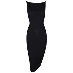 S/S 1998 Gucci by Tom Ford Black Knit Bodycon Backless Buckle Strap Dress