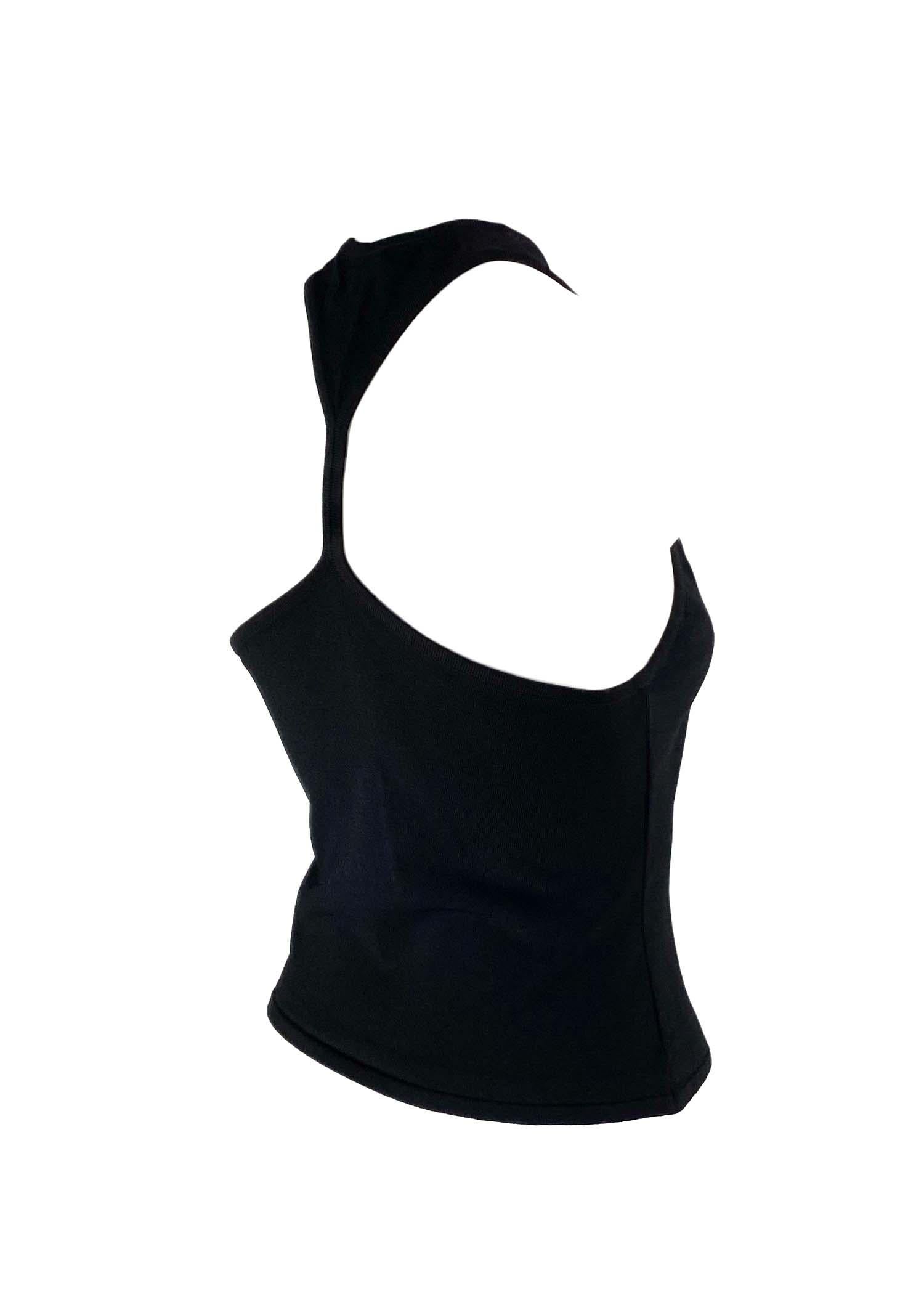 Women's S/S 1998 Gucci by Tom Ford Black Knit Racerback Tank 